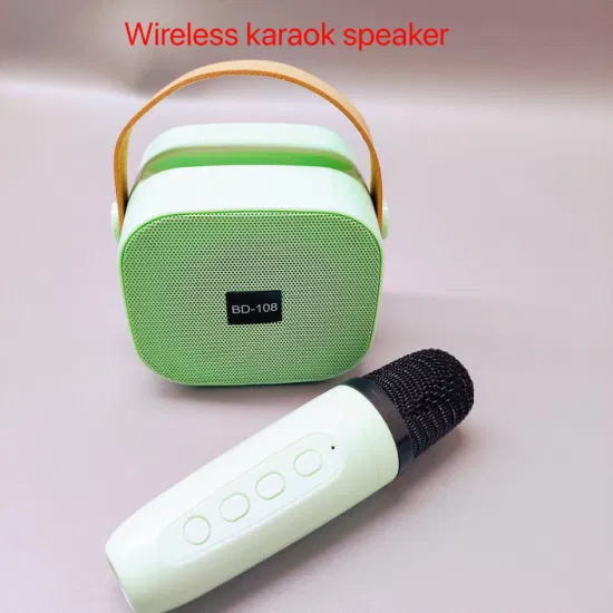 New Design Portable Handheld Wireless 4 in 1 Portable Handheld Portable Karaoke Speaker with Bt Mic for Family